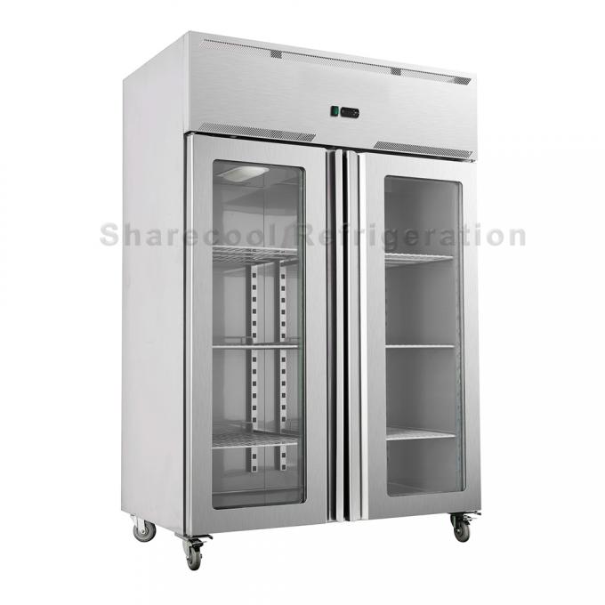 Monoblock R404a Stainless Steel Upright Freezer Defrosting Glass Door