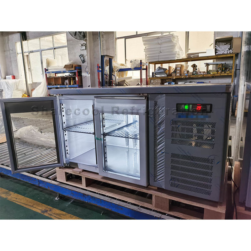 110V 60Hz Commercial Undercounter Freezer Double Glass Door For Restaurant