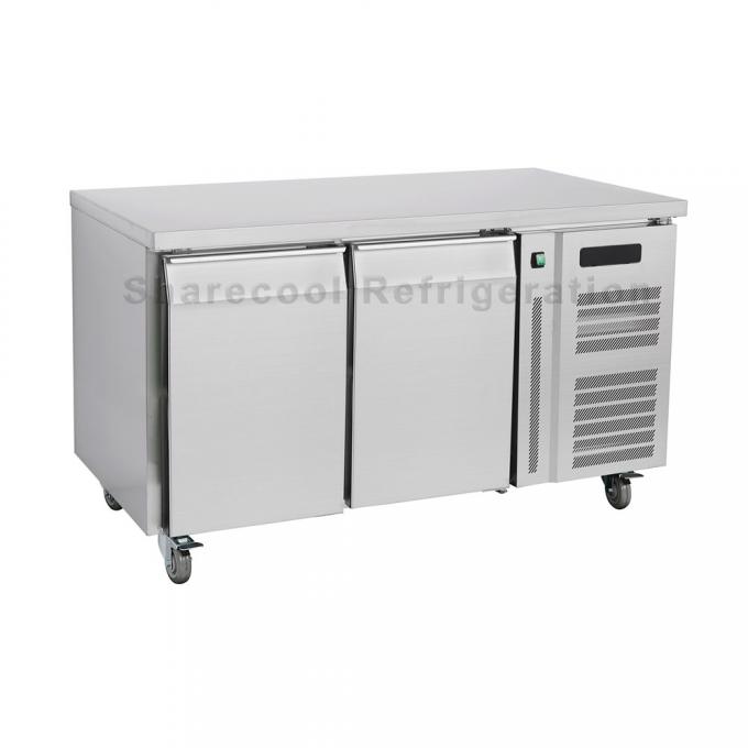 Restaurant 260L Double Door Undercounter Refrigerator Embraco Compressor