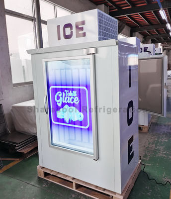 840L Indoor Bagged Ice Merchandiser Defrosting Glass With LED Inside
