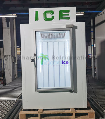 Indoor Fan Cooling Bagged Ice Merchandiser Glass Door With Heater