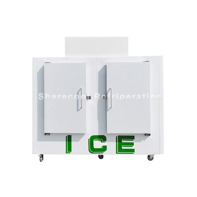 Two Doors Bagged Ice Merchandiser R404a Refrigerant For Supermarket