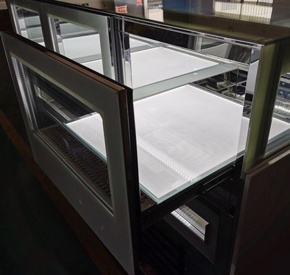 1.8m Chocolate Cooling Fridge For Chocolate Display Clear Glass 45 Degree Mitre Joint