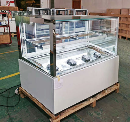 45° Mitre Joint of Font And Top Glass Design Cake Showcase Chiller Cake Display