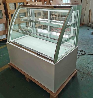 Commercial Curve Glass Pastry Refrigerator Showcase For Bakery Digital controller