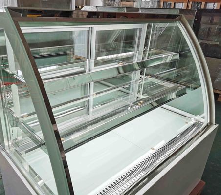 Commercial Curve Glass Pastry Refrigerator Showcase For Bakery Digital controller