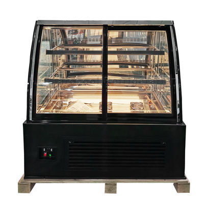 3 Layers Commercial Display Cooler Curve Front Glass Air Cooling