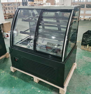 Horizontal Countertop Cake Display Refrigerator Glass For Bakery With LED Light