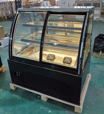 Horizontal Countertop Cake Display Refrigerator Glass For Bakery With LED Light