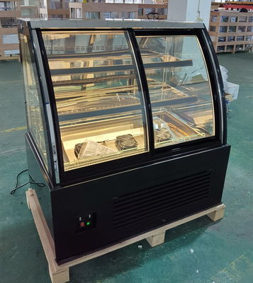 Horizontal Countertop Cake Display Refrigerator Glass For Bakery With LED Light
