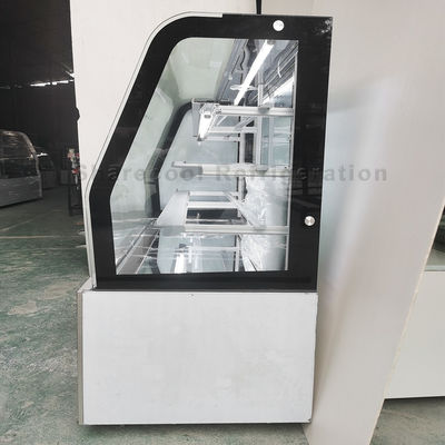 Double Curved Glass Cake Display Refrigerator With 3 Adjustable Shelves