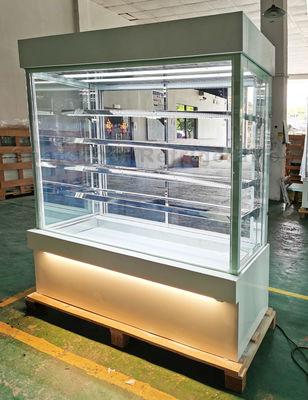 Bakery Shop Glass Chiller Cake Showcase Ultra Clear Glass 4 Shelves