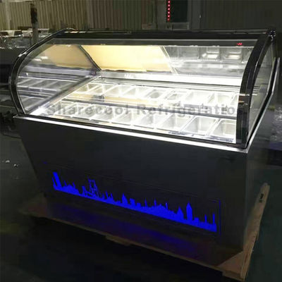 487L Glass Top Ice Cream Display Freezer Fan Cooling Auto Defrosting