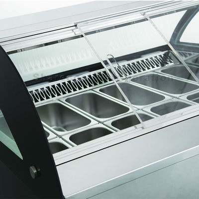 110V 60Hz 208L Gelato Display Cabinet 14 Pans Ice Cream Showcase Display Freezer