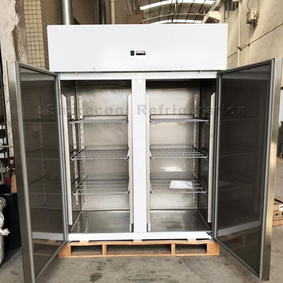 Adjustable Shelves Stainless Steel Upright Refrigerator Double Door CE Approved