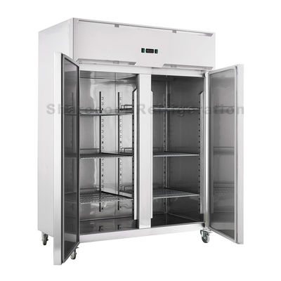 Kitchen 1285L Vertical Double Door Fridge Fan Cooling Stainless Steel