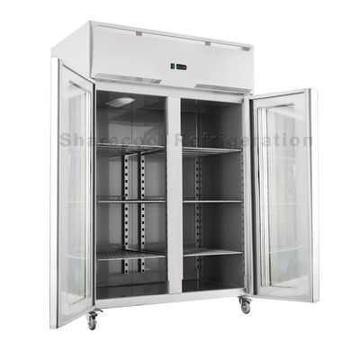 Glass Door Stainless Steel Upright Refrigerator