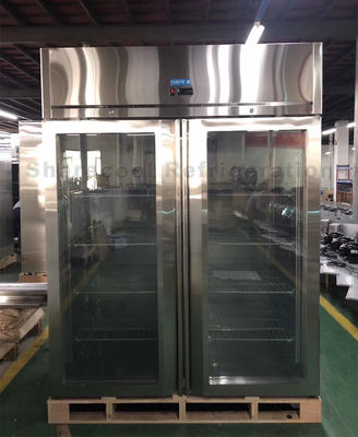 Glass Door Stainless Steel Upright Refrigerator