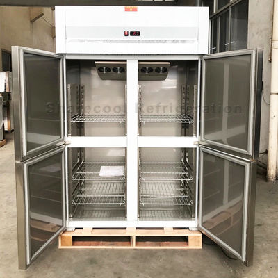 AISI304 4 Doors Stainless Steel Upright Refrigerator Auto Defrosting For Restaurant