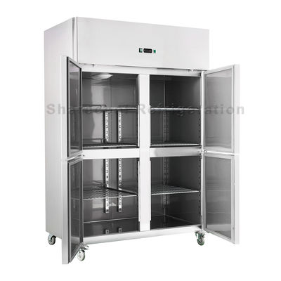 Food Grade Stainless Steel Vertical Freezer Fan Cooling Upright Chiller 4 Door