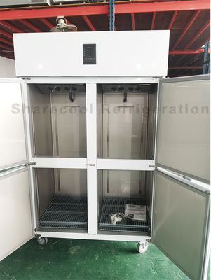 220V 50Hz Stainless Steel Upright Fridge 1000L Dual Temperature Refrigerator