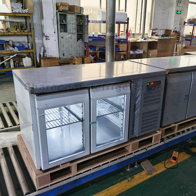 110V 60Hz Commercial Undercounter Freezer Double Glass Door For Restaurant