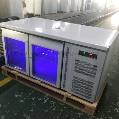 110V 60Hz Commercial Undercounter Freezer Double Glass Door For Restaurant