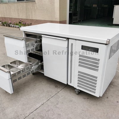 Commercial Kitchen Stainless Steel Undercounter Refrigerator 1360x700x850mm With Drawers