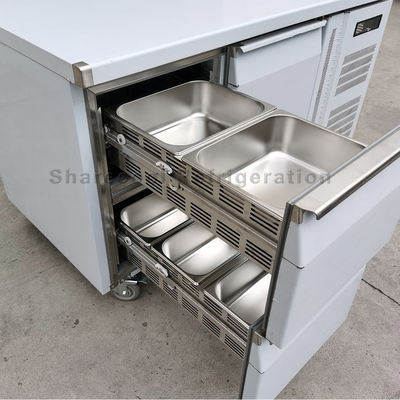 Commercial Kitchen Stainless Steel Undercounter Refrigerator 1360x700x850mm With Drawers