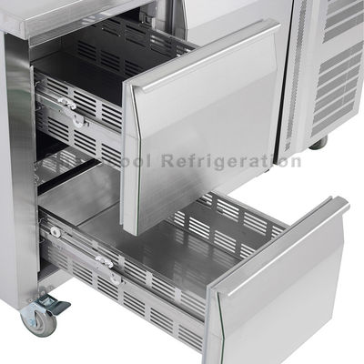 Commercial Kitchen Stainless Steel Undercounter Refrigerator 1360x700x850mm With Drawers