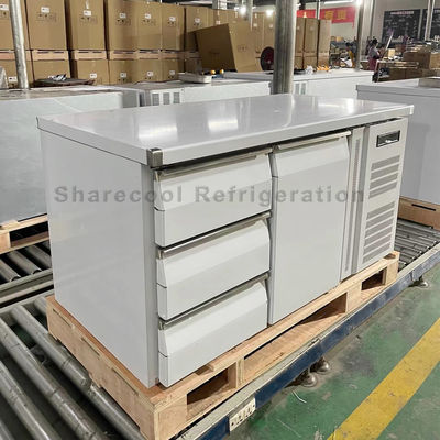 Double Door R134a Stainless Steel Undercounter Fridge Kitchen Drawer Fridge