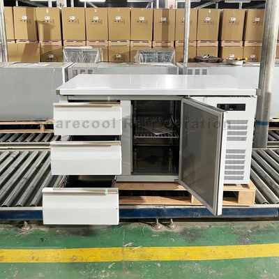 Double Door R134a Stainless Steel Undercounter Fridge Kitchen Drawer Fridge