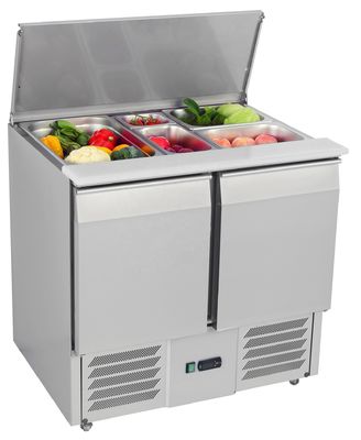 Fan Cooling AISI 304 Salad Display Chiller 110V 60HZ Salad Counter Fridge