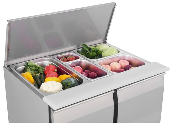 Fan Cooling AISI 304 Salad Display Chiller 110V 60HZ Salad Counter Fridge