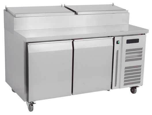 220V 3 Door Refrigerated Pizza Prep Table Stainless Steel 304 Material