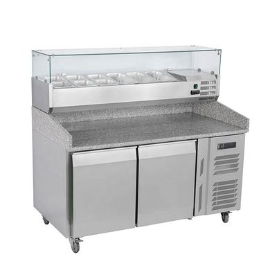 220V 240V Countertop Pizza Prep Fridge 390L Pizza Display Fridge