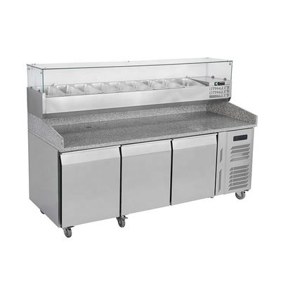R134a Pizza Preparation Refrigerator 400L Pizza Prep Fridge With Drawers