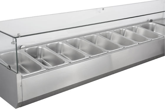 6 Drawers Refrigerated Pizza Prep Table R134a Commercial Marble Top