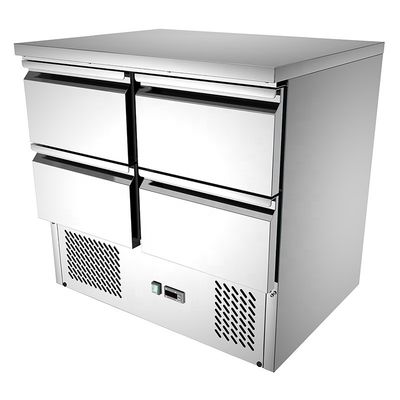 110V 60HZ Refrigerated Pizza Prep Table 900×700×850mm Stainless Steel