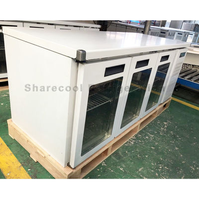 Three Glass Door Stainless Steel Undercounter Refrigerator Fan Cooling With LED