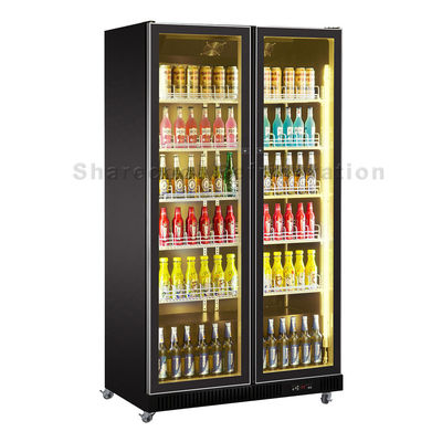 Width 2240mm Beverage Display Refrigerator 4 Door Beer Cooler With Warm LED