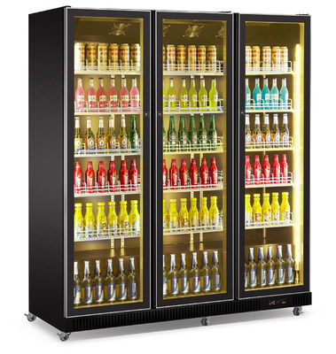 Width 2240mm Beverage Display Refrigerator 4 Door Beer Cooler With Warm LED