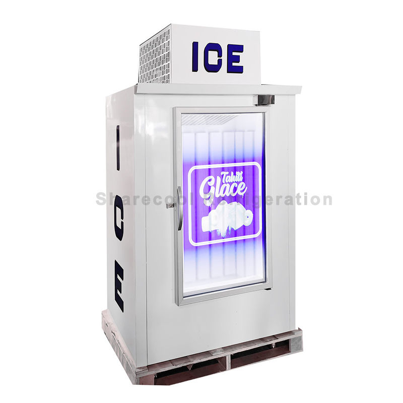 840L Indoor Bagged Ice Merchandiser Defrosting Glass With LED Inside
