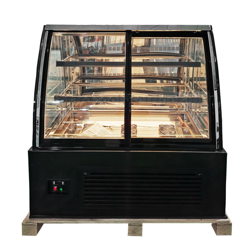 3 Layers Commercial Display Cooler Curve Front Glass Air Cooling