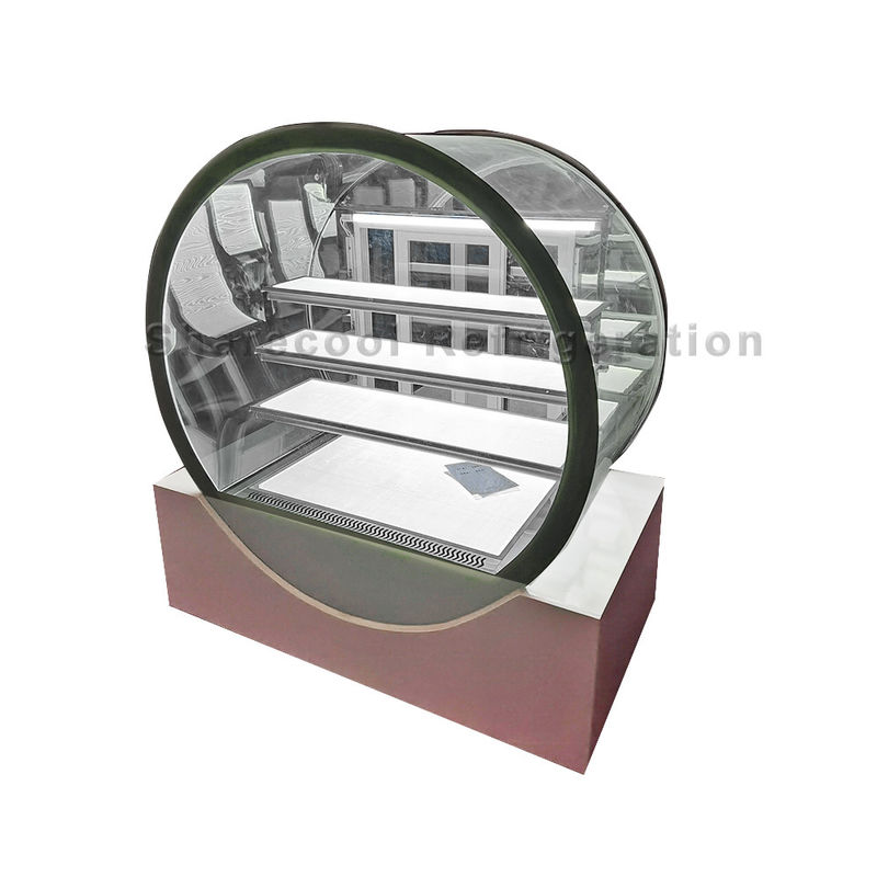 Round 220V 50Hz Cake Display Refrigerator For Bakery Shop Four Layers