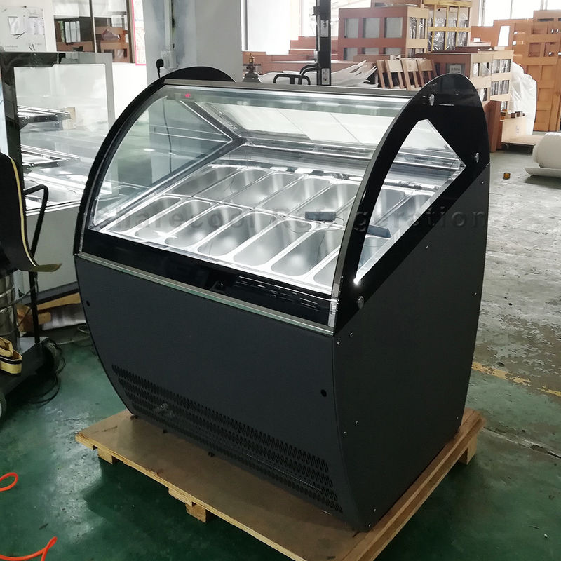 110V 60Hz 208L Gelato Display Cabinet 14 Pans Ice Cream Showcase Display Freezer