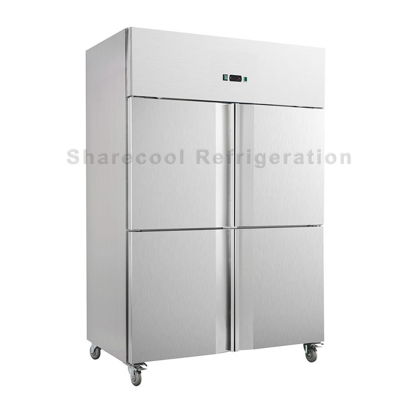 AISI304 4 Doors Stainless Steel Upright Refrigerator Auto Defrosting For Restaurant