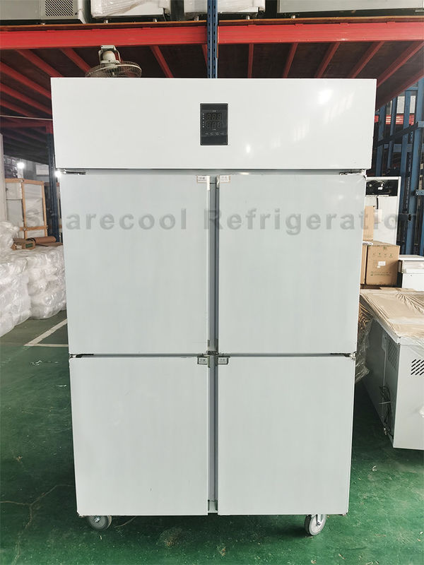 220V 50Hz Stainless Steel Upright Fridge 1000L Dual Temperature Refrigerator