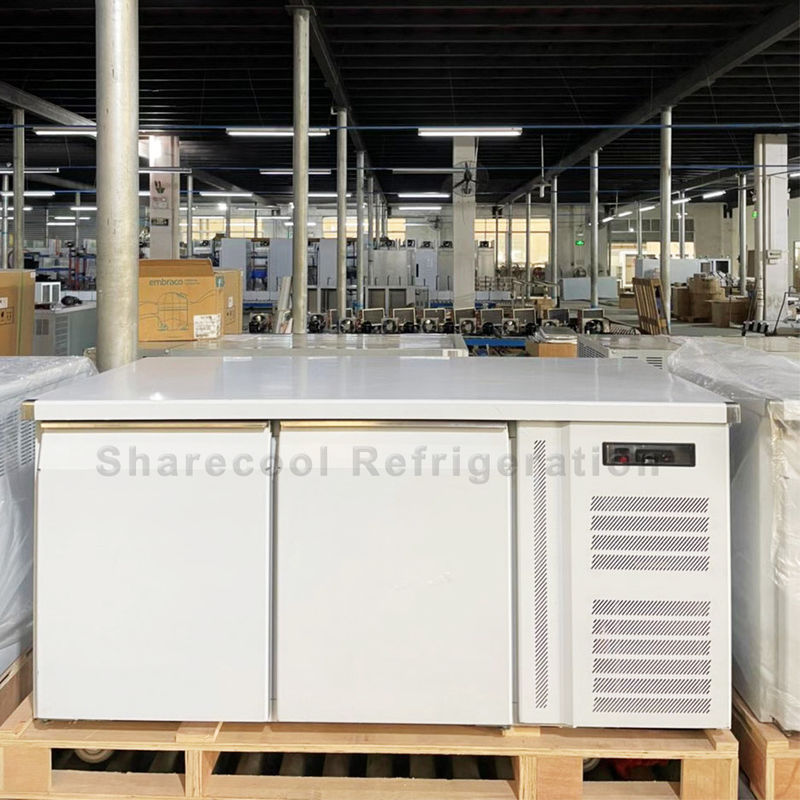Restaurant 260L Double Door Undercounter Refrigerator Embraco Compressor