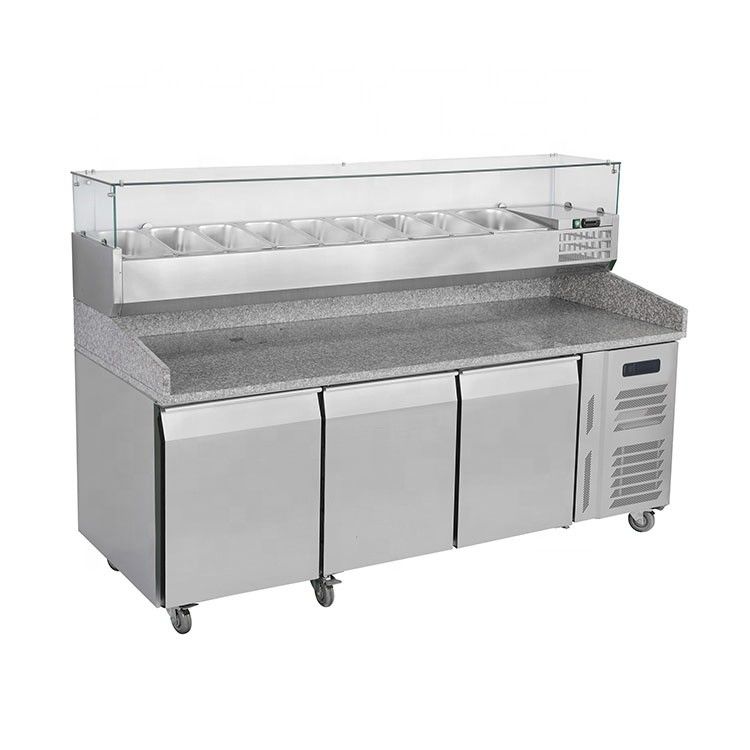 R134a Pizza Preparation Refrigerator 400L Pizza Prep Fridge With Drawers